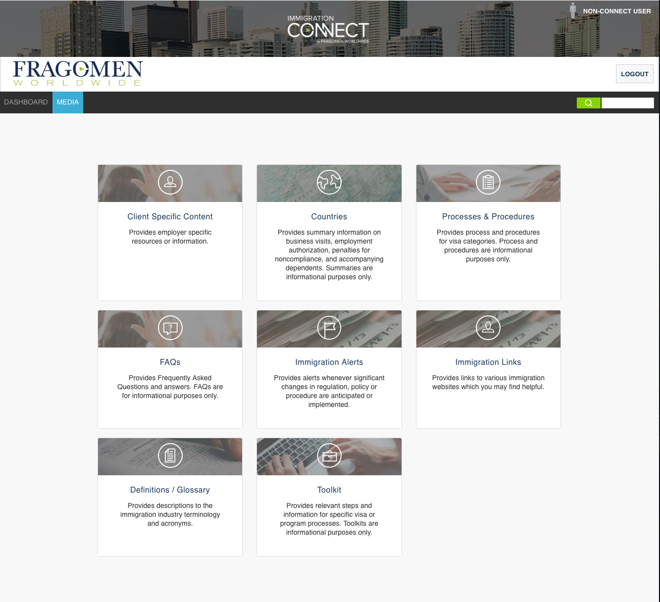 Fragomen Connect Portal Dashboard